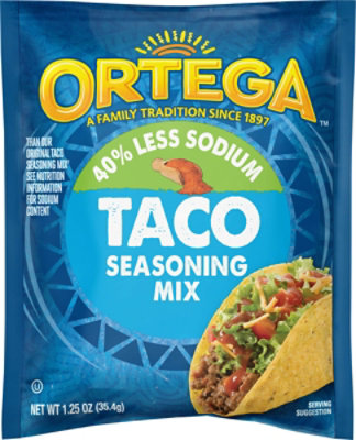 Ortega Taco Seasoning Mix 40% Less Sodium Envelope - 1.25 Oz - Image 2