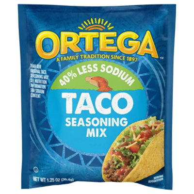 Ortega Taco Seasoning Mix 40% Less Sodium Envelope - 1.25 Oz
