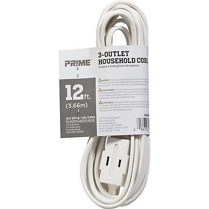 Prime Household Cord 3 Outlet 12 Feet - Each - Image 4
