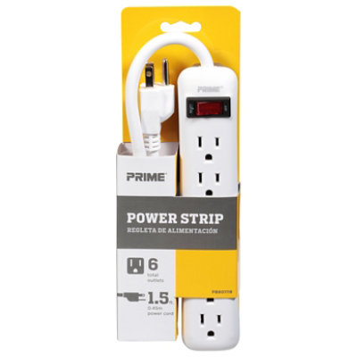 Prime Power Strip White 6 Outlet - Each - Image 3