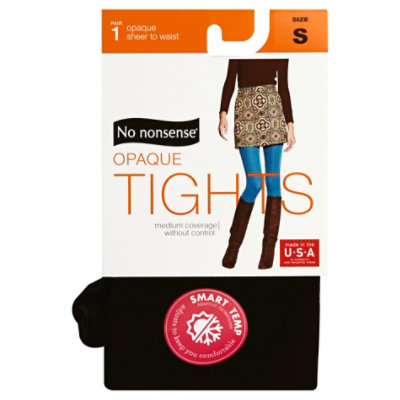 No Nonsense Super Opaque Tights Medium M Black NEW Smart Temp 1-Pair