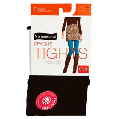 No Nonsense Great Shapes Extra Large Opaque Tights - Black, 1 ct