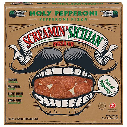 Screamin Sicilian Pizza Holy Pepperoni Frozen - 22.3 Oz - Image 2