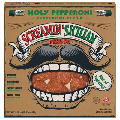 Screamin Sicilian Pizza Holy Pepperoni Frozen - 22.3 Oz