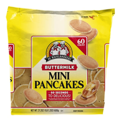 De Wafelbakkers Pancakes Mini Buttermilk 60 Count - 21.2 Oz