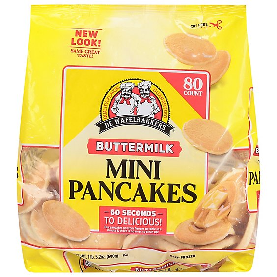 De Wafelbakkers Pancakes Mini Buttermilk 60 Count - 21.2 Oz