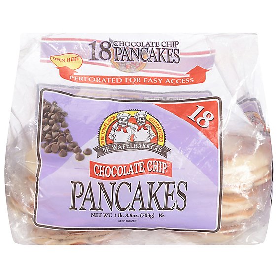 De Wafelbakkers Pancakes Chocolate Chips 18 Count - 24.88 Oz