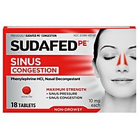Sudafed PE Congestion Tablets Maximum Strength 10 mg - 18 Count - Image 3