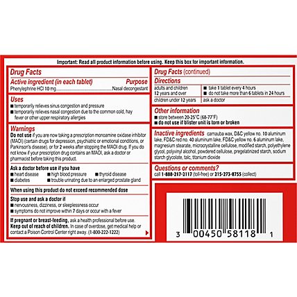 Sudafed PE Congestion Tablets Maximum Strength 10 mg - 18 Count - Image 5