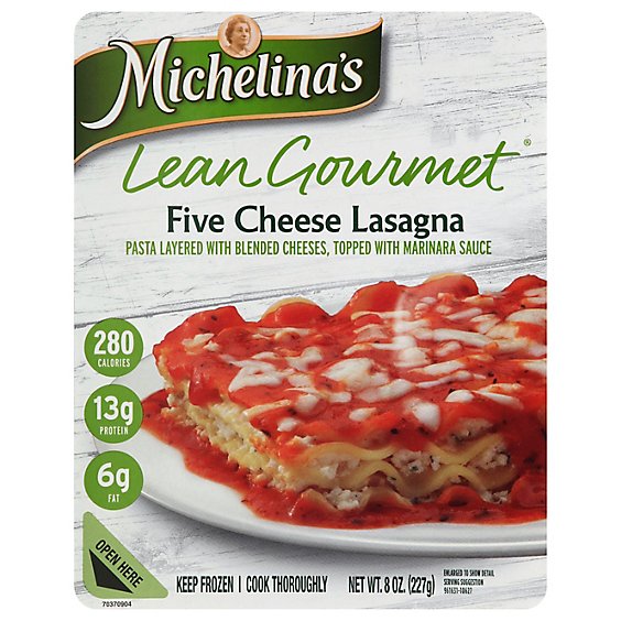 Michelinas Lean Gourmet Frozen Meal Five Cheese Lasagna - 8 Oz