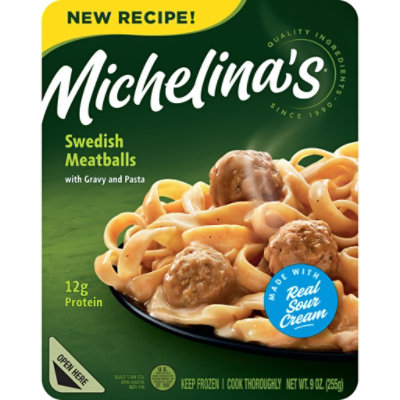 Michelinas Frozen Meal Swedish Meatballs With Gravy & Pasta - 9 Oz