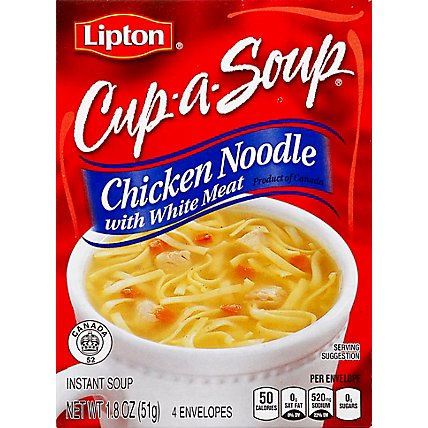 Lipton Cup-a-Soup Soup Instant Chicken Noodle with White Meat 4 Count - 1.8 Oz - Image 2