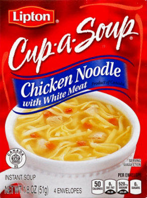 Lipton Cup-a-Soup Soup Instant Chicken Noodle with White Meat 4 Count - 1.8 Oz - Image 2