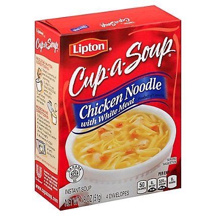 Lipton Cup-a-Soup Soup Instant Chicken Noodle with White Meat 4 Count - 1.8 Oz - Image 1