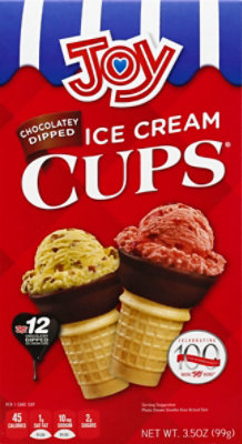 Joy Ice Cream Cups Chocolatey Dipped 12 Count - 3.5 Oz - Image 2