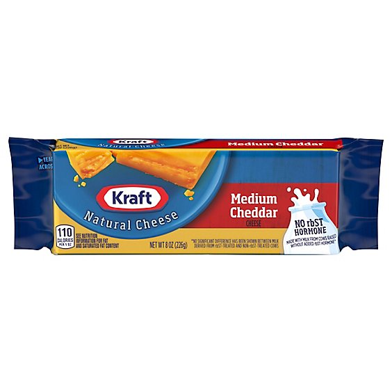 Kraft Natural Cheese Cheddar Medium - 8 Oz