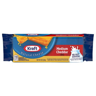 Kraft Natural Cheese Cheddar Medium - 8 Oz