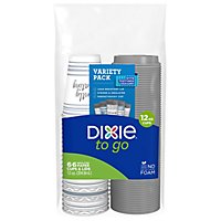 Dixie Paper Cups & Lid To Go Printed 12 Ounce - 64 Count - Image 2