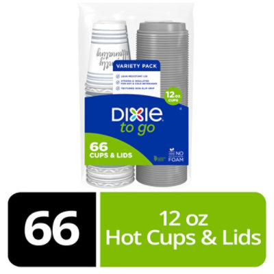 Dixie Paper Cups & Lid To Go Printed 12 Ounce - 64 Count - Image 2