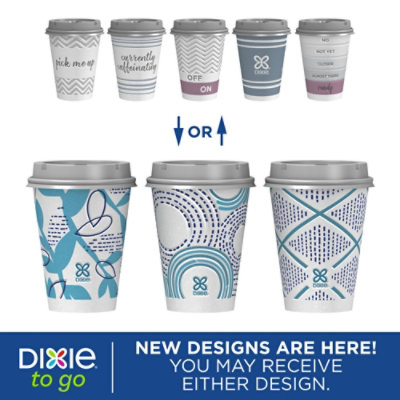 Dixie Paper Cups & Lid To Go Printed 12 Ounce - 64 Count - Image 3