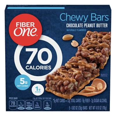 Fiber One Chewy Bars 90 Calories Chocolate Peanut Butter - 5-0.82 Oz