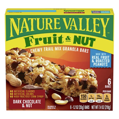 Nature Valley Granola Bars Fruit & Nut Chewy Trail Mix Dark Chocolate & Nut - 6-1.2 Oz