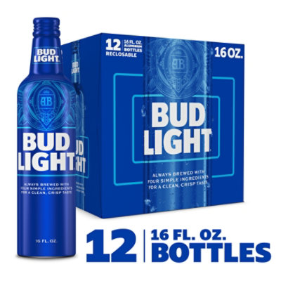 Bud Light American Lager Beer in Bottles - 12 - 16 Fl. Oz. - Image 1