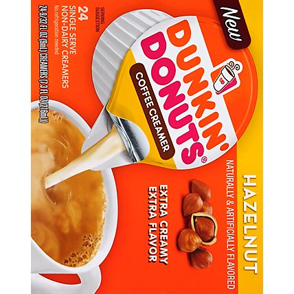 Dunkin Donuts Coffee Creamer Non-Dairy Hazelnut - 24-0.28 Fl. Oz. - Image 3