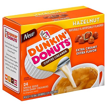 Dunkin Donuts Coffee Creamer Non-Dairy Hazelnut - 24-0.28 Fl. Oz. - Image 1