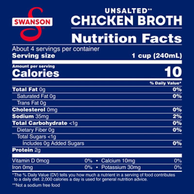 Swanson 100% Natural Unsalted Chicken Broth - 32 Oz - Image 4