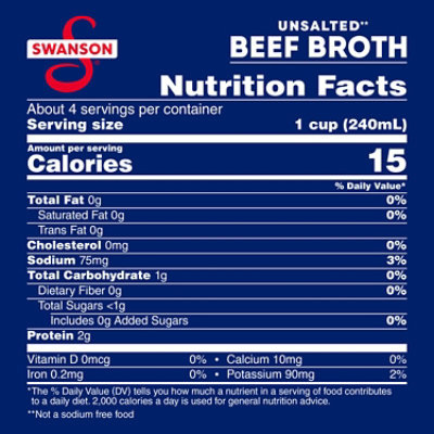 Swanson Unsalted Beef Broth - 32 Oz - Image 4