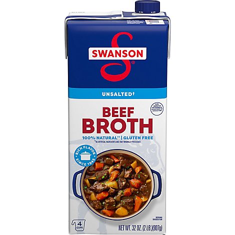 Swanson Broth Beef Unsalted - 32 Oz