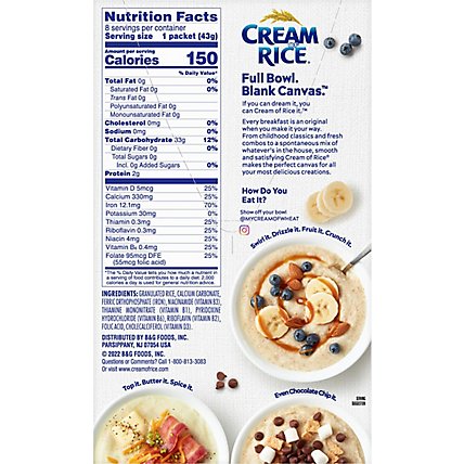 Cream of Rice Cereal Hot Gluten Free Instant - 8-1.5 Oz - Image 6