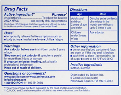 Boiron Oscillococcinum Flu-Like Symptoms Quick-Dissolving Pellets - 12 Count - Image 3