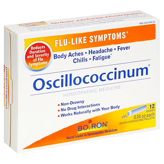 Boiron Oscillococcinum Flu-Like Symptoms Quick-Dissolving Pellets - 12 Count