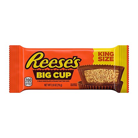 Reeses Peanut Butter Cups Milk Chocolate Big Cup King Size - 2.8 Oz