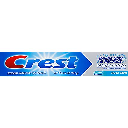 Crest Toothpaste Fluoride Anticavity Baking Soda & Peroxide Whitening Fresh Mint - 6.4 Oz - Image 2