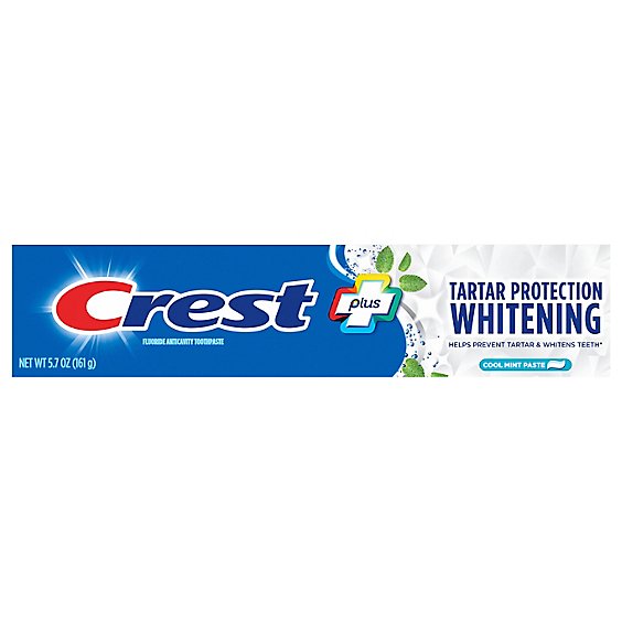 Crest Toothpaste Fluoride Anticavity Tartar Protection Whitening Cool Mint Paste - 5.7 Oz