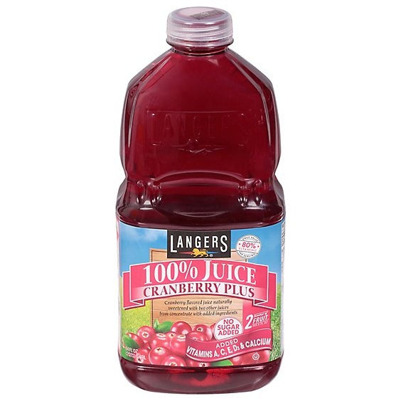 Langers Juice No Sugar Added Cranberry Plus - 64 Fl. Oz.
