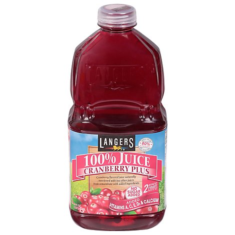 Langers Juice No Sugar Added Cranberry Plus - 64 Fl. Oz.