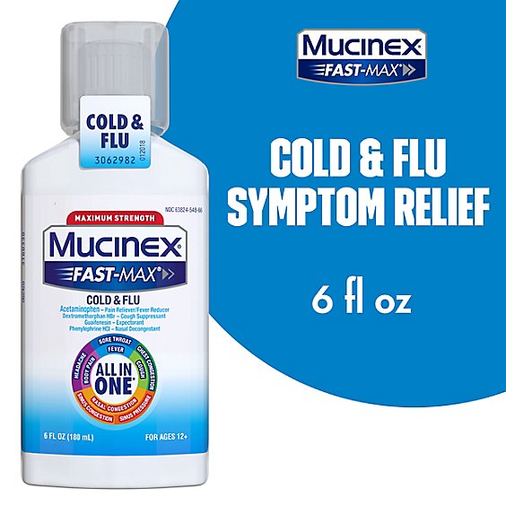 Mucinex Fast-Max Cold & Flu Medicine All in One Maximum Strength Liquid - 6 Fl. Oz