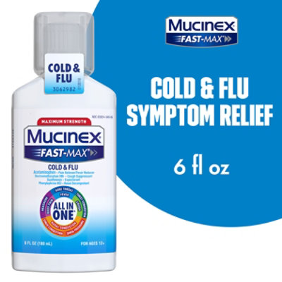 Mucinex Fast-Max Cold & Flu Medicine All in One Maximum Strength Liquid - 6 Fl. Oz