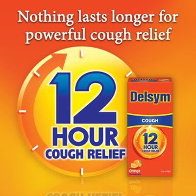 Delsym Cough Suppressant Cough Relief 12 Hour Orange Flavored - 5 Fl. Oz. - Image 4