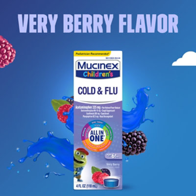 Mucinex Childrens Cold Cough & Sore Throat Medicine Multi Symptom Liquid Mixed Berry - 4 Fl. Oz. - Image 5