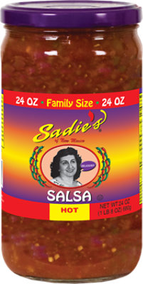 Sadies Salsa Hot Family Size Jar - 3-24 Oz - Image 1