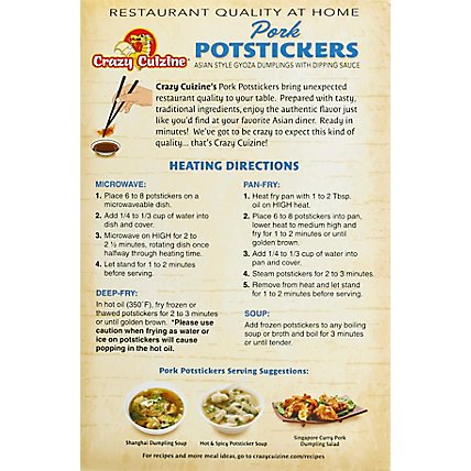 Crazy Cuizine Potstickers Pork - 20 Oz - Image 6