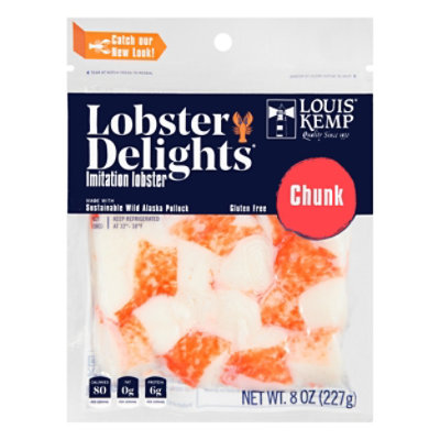 Louis Kemp Lobster Delights Imitation Lobster Meat Chunk Style Fat Free - 8 Oz - Image 2