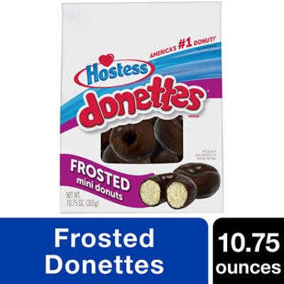 Hostess Donettes Frosted Chocolate Mini Donuts Bags - 10.75 Oz