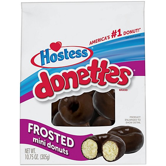 Hostess Donettes Frosted Chocolate Mini Donuts Bags - 10.75 Oz