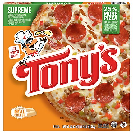 Tonys Pizzeria Pizza Supreme Frozen - 20.6 Oz - Image 2